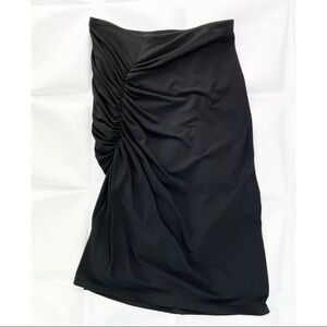 Joeffer Caoc Sz S Black Slinky Jersey Lycra Ruched Gathered Draped Midi Skirt